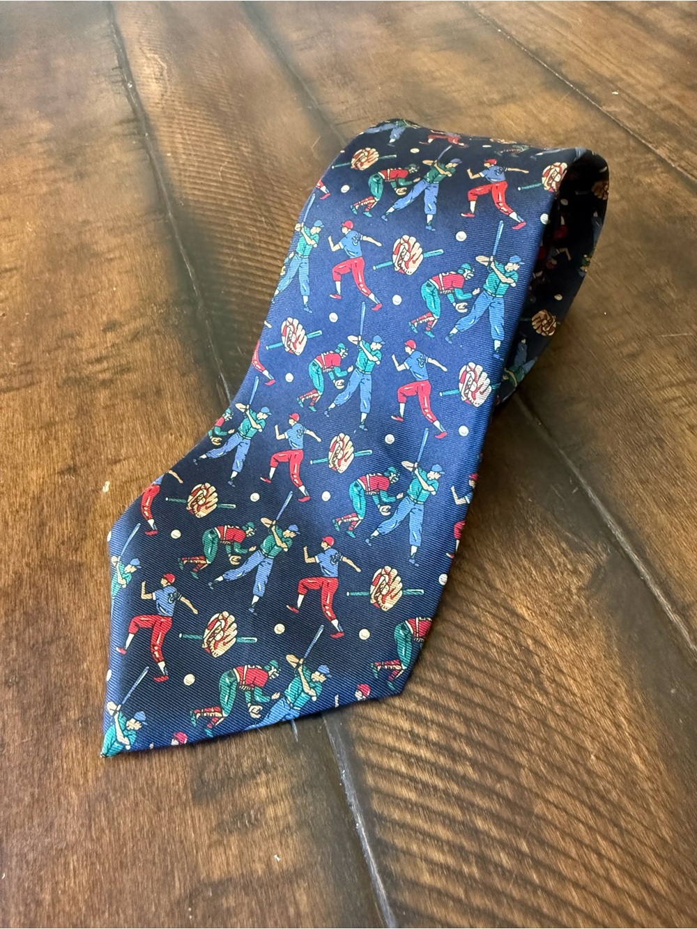 Men's Navy Novelty Baseball Tie - Unbranded